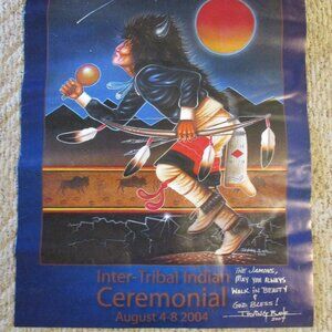 Vtg 2004 Irving Bahe Signed Inter-Tribal Indian Ceremonial Advertisement Poster